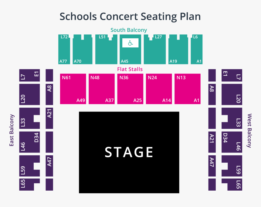 Schools Concert Seating Plan - Concert Brighton Centre Seating Plan, HD Png Download, Free Download