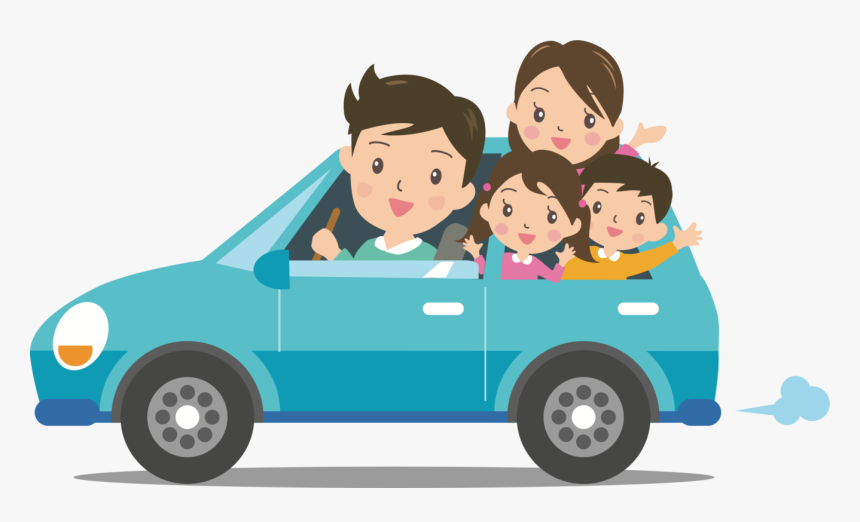 Family Car,sharing,art - Car Ride Clip Art, HD Png Download, Free Download