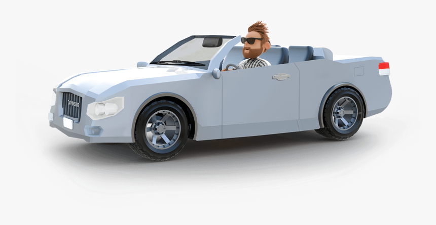 Man Driving A Convertible - Convertible, HD Png Download, Free Download