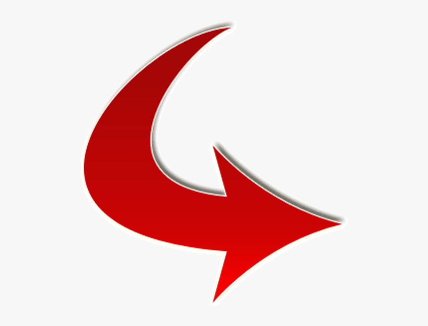 Red Arrow Curved Downright - Red Arrow Animated Gif, HD Png Download, Free Download