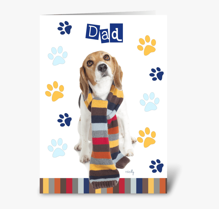 Father"s Day Beagle Greeting Card - Dog Catches Something, HD Png Download, Free Download