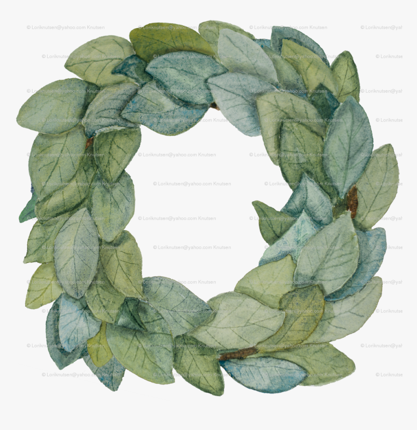 Magnolia Clipart Tribal - Magnolia Leaf Wreath Clipart, HD Png Download, Free Download