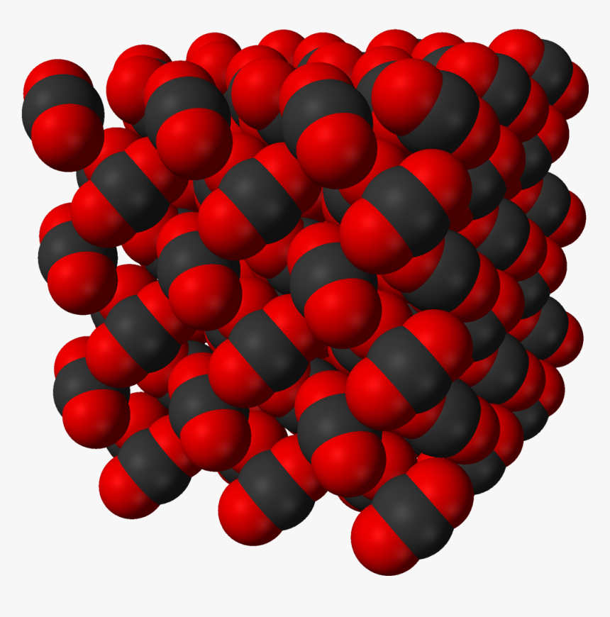 619px Carbon Dioxide Crystal 3d Vdw - Dry Ice Sublimation Molecules, HD Png Download, Free Download