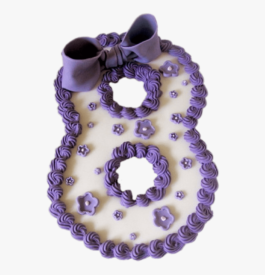 Purple Bow Number 8 Cake - No 8 Birthday Cake, HD Png Download, Free Download