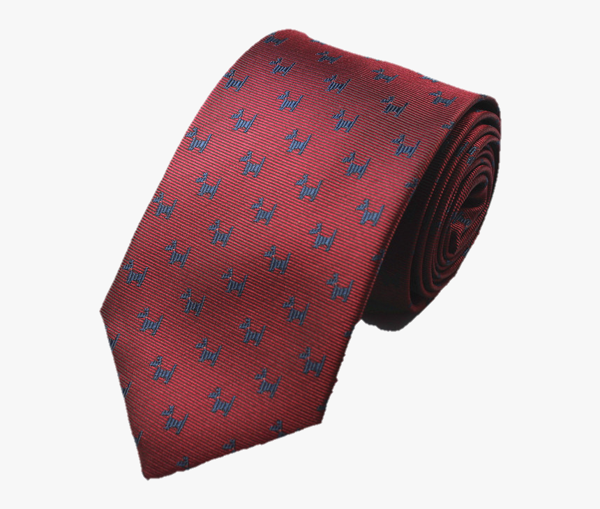 Red Necktie With Blue Dogs - Silk, HD Png Download, Free Download