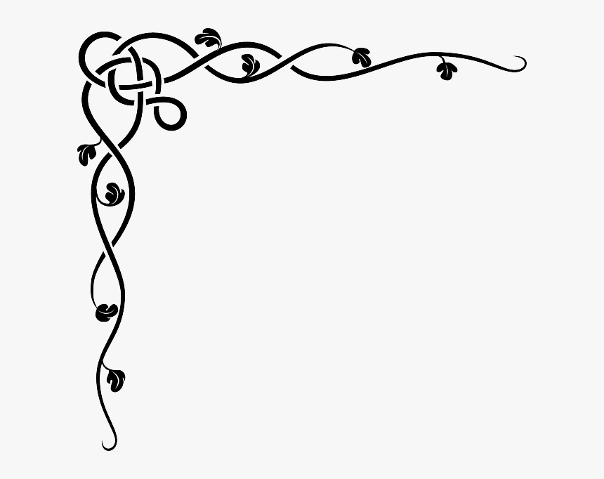 Flourish Clipart Vine - Simple Black And White Border Design, HD Png Download, Free Download