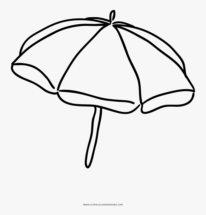 Transparent Beach Umbrella Png - Dibujo Sombrilla De Playa, Png Download, Free Download