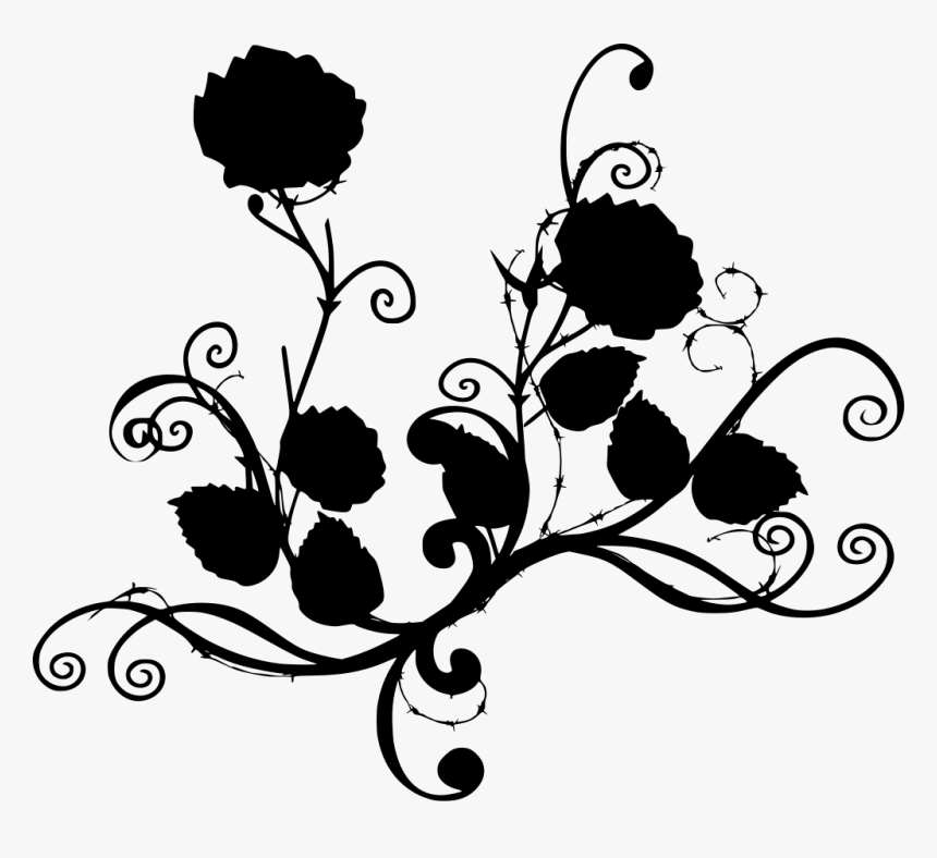 Rose Black And White Flower Clipart, HD Png Download, Free Download