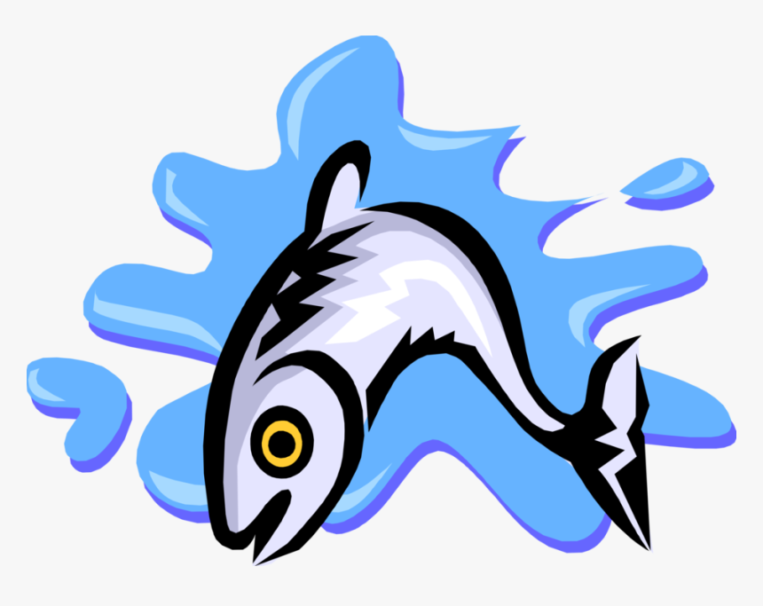 Hd Vector Illustration Of Fish Jumping Out Of Water - Fish Jumping Png Clipart, Transparent Png, Free Download