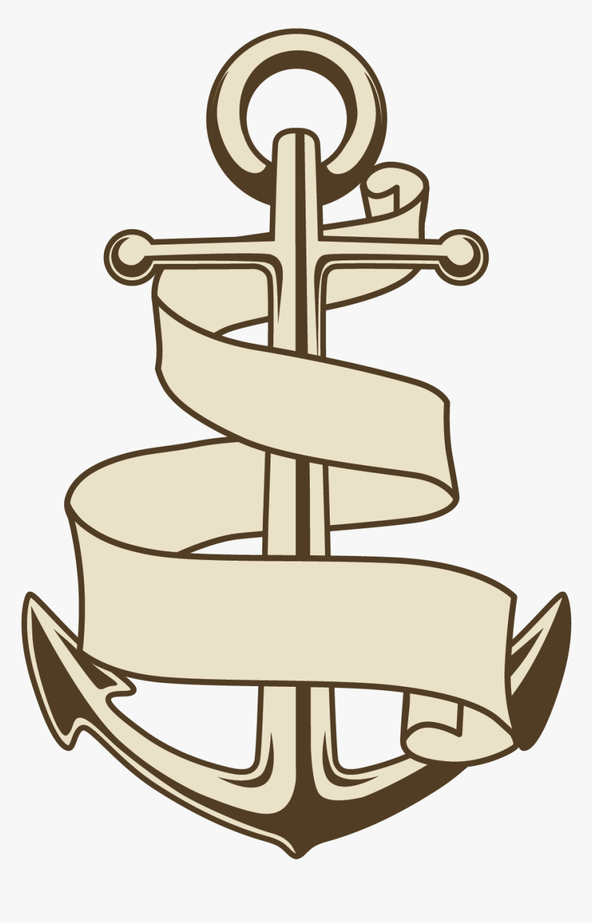 Transparent Anchor Vector Png - Anchor With Ribbon Clipart, Png Download, Free Download