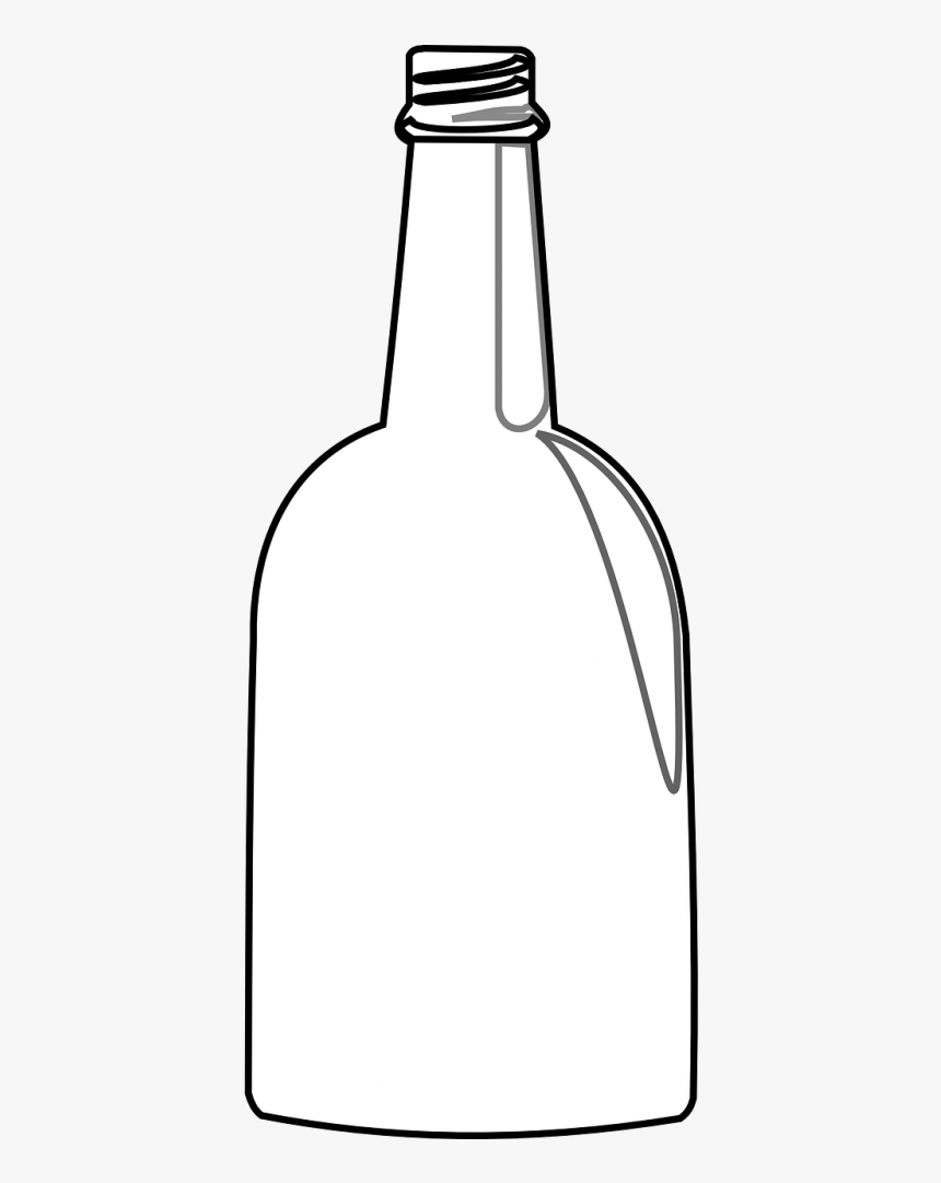 Large Whiskey Bottle Outline Clipart , Png Download - Champagne Bottle Outline, Transparent Png, Free Download