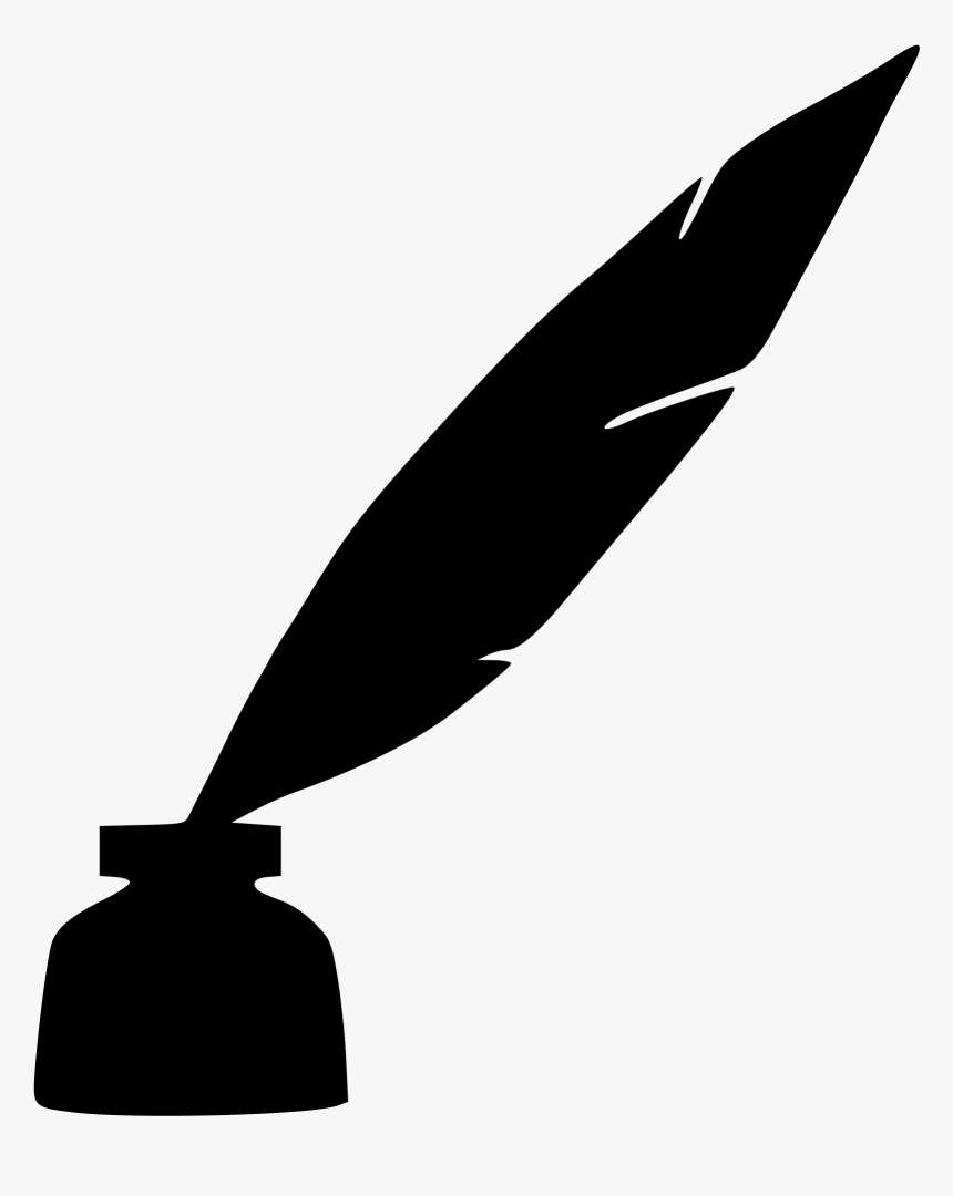 Poetry Clipart Feather - Quill And Ink Silhouette, HD Png Download, Free Download