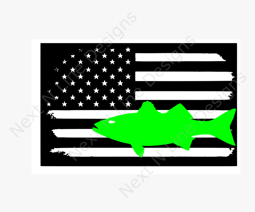 Rockfish Striped Bass Decal - American Flag, HD Png Download, Free Download