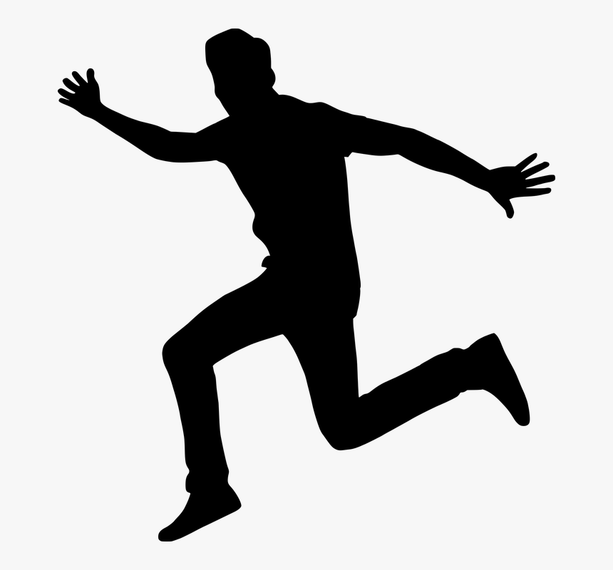 Silhouette, Jump, Youth, Excited, Happy, Celebrating - Stock Photo Jumping Man, HD Png Download, Free Download