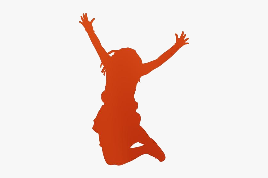 Female Jumping Png Transparent Images - Happy Girl Silhouette Png, Png Download, Free Download