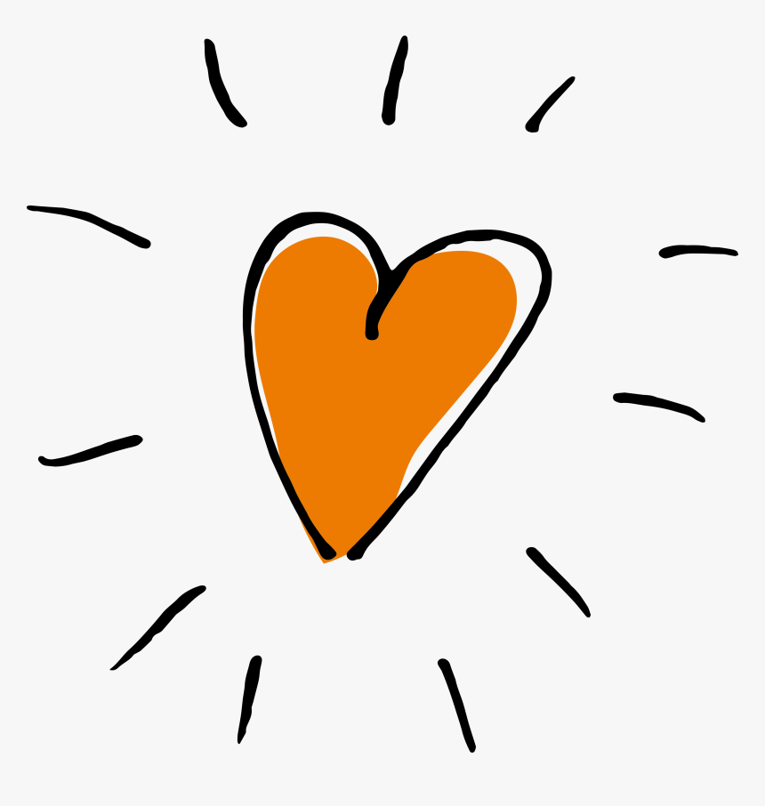 Verbs Move The Still - Orange Heart Png, Transparent Png, Free Download
