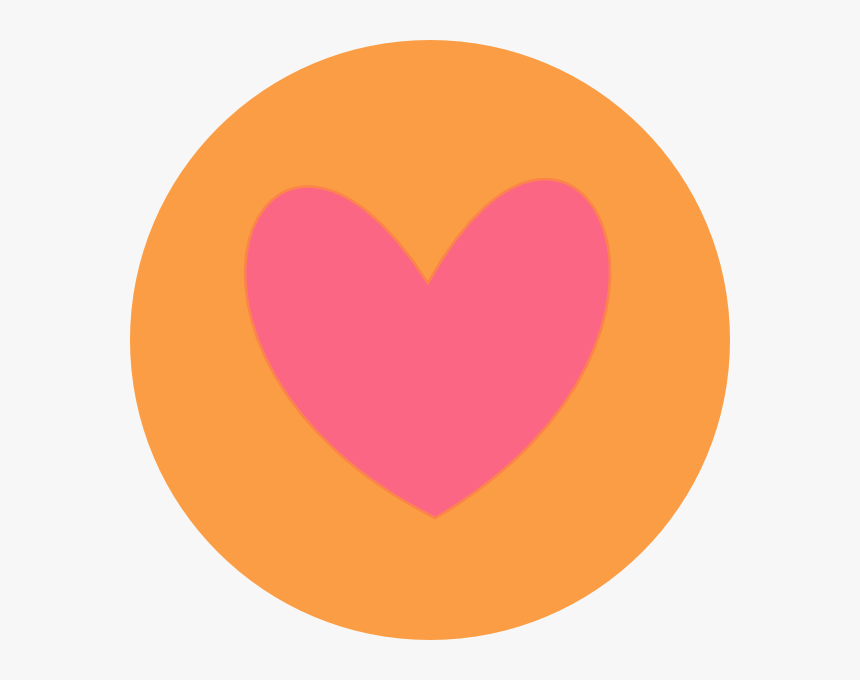 Heart In Circle Orange Svg Clip Arts - Heart, HD Png Download, Free Download