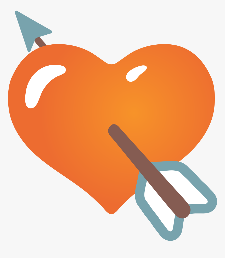 Arrow Heart Emoji Android , Png Download - Png Emoji Orange Heart, Transparent Png, Free Download