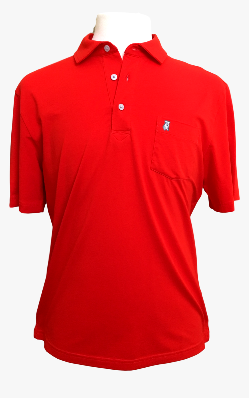 The Dapper Dog Pima Cotton Men"s Polo Fiery Red - Red Polo Shirt, HD Png Download, Free Download