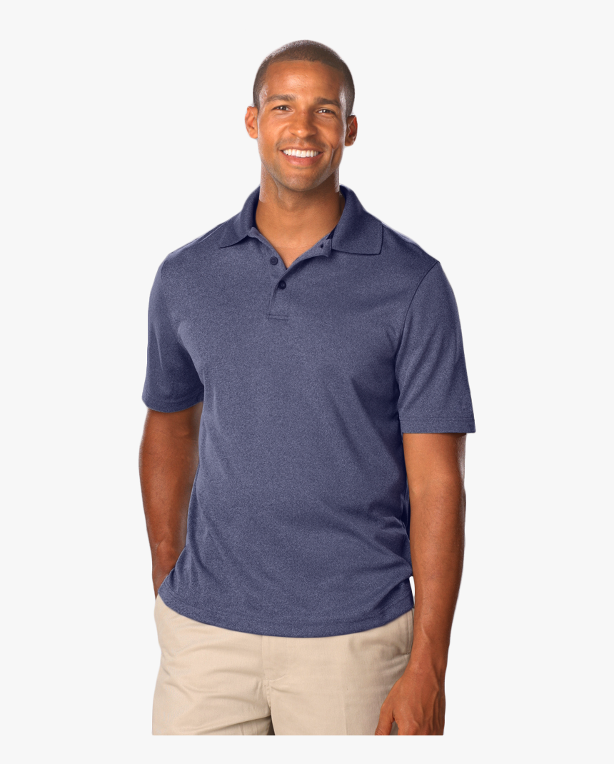 Men’s Heathered Wicking Polo - Man, HD Png Download, Free Download