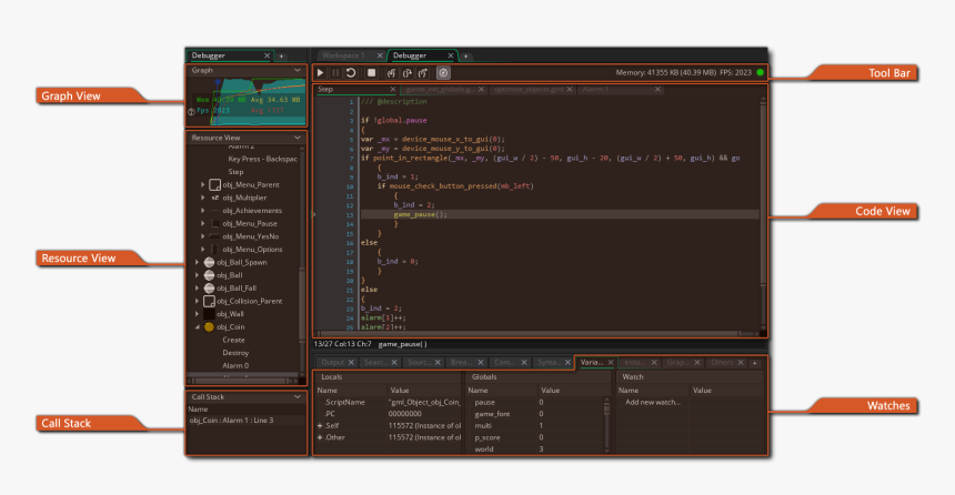 Debugger - Game Maker Studio 2 Gml, HD Png Download, Free Download