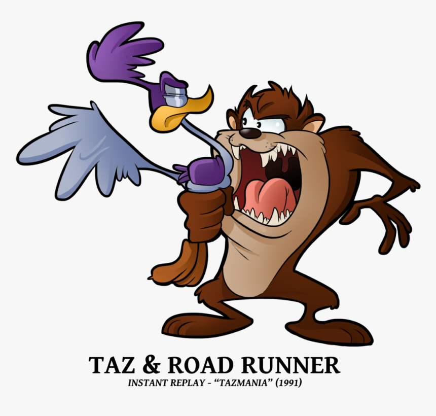 Road Runner "n Taz By Boscoloandrea - Tasmanian Devil Cartoon Road Runner, HD Png Download, Free Download