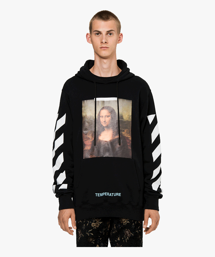 Black And White Mona Lisa - Off White Hoodie Mona Lisa, HD Png Download, Free Download
