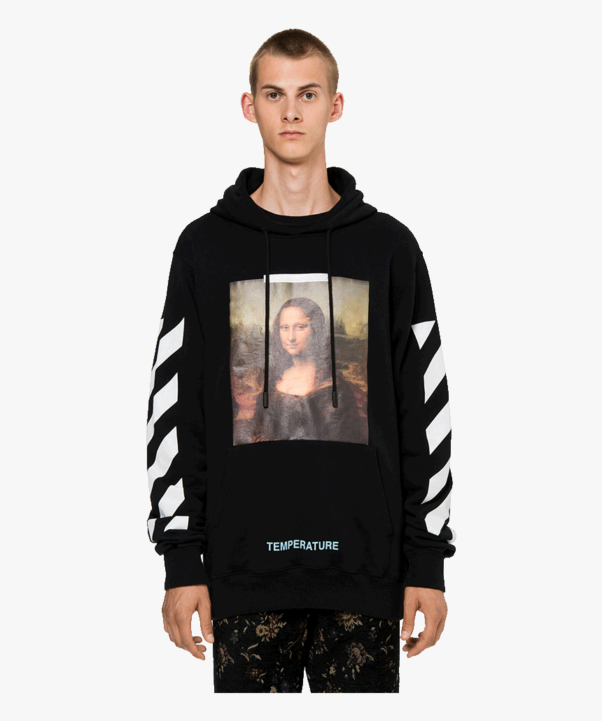 Black And White Mona Lisa - Off White Hoodie Mona Lisa, HD Png Download ...