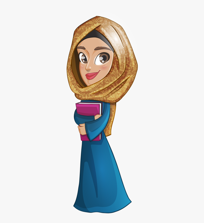 Muslim Girl Islam Clip Art - Muslimah Girl Cartoon Png, Transparent Png, Free Download