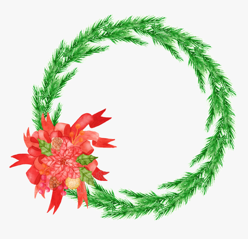 Christmas Reef Png Hand Painted Christmas Wreath Png - Christmas Reef, Transparent Png, Free Download