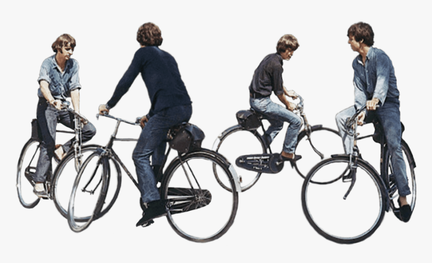 The Beatles Riding Bicycles - Beatles On Bicycles, HD Png Download, Free Download