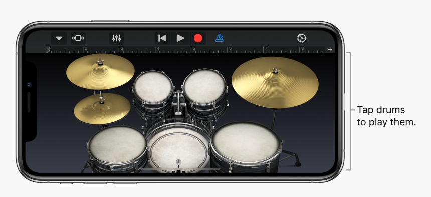 Drums Touch Instrument - Drum From Garage Band, HD Png Download, Free Download