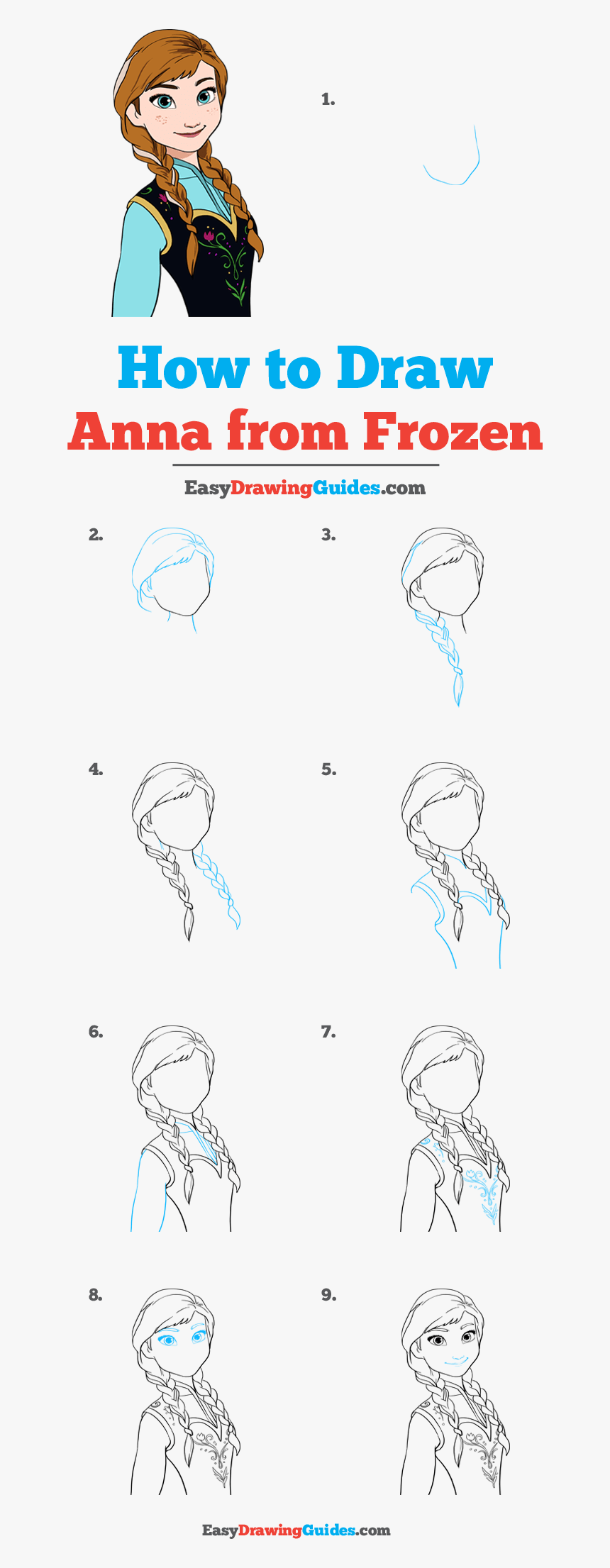 How To Draw Anna From Frozen - Baby Deer Drawing Easy Step By Step, HD Png Download, Free Download