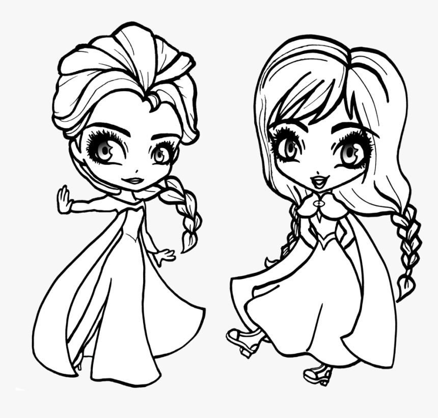 Baby Elsa And Anna Coloring Pages, HD Png Download, Free Download