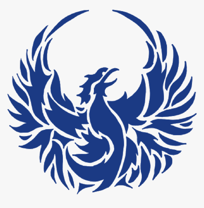 Phoenix Clipart Stencil - Blue Phoenix Logo Png, Transparent Png, Free Download