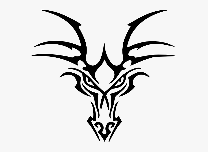 Transparent Dragon Head Clipart - Tribal Dragon Head Tattoo, HD Png Download, Free Download