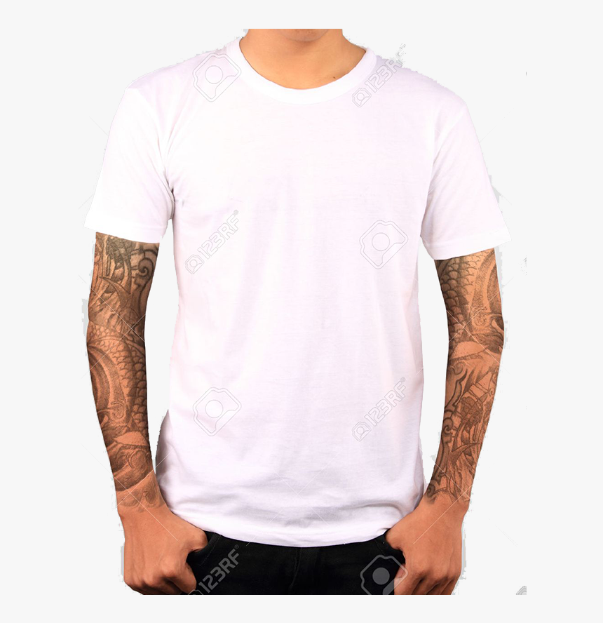 White T Shirt Template Model, HD Png Download, Free Download