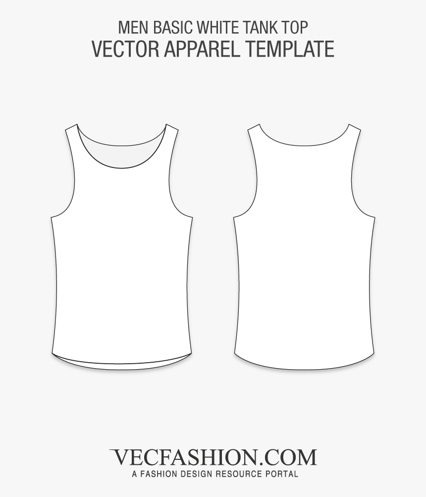 Basic White Tank Top Vector Template - T Shirt Tanktop Vector, HD Png ...