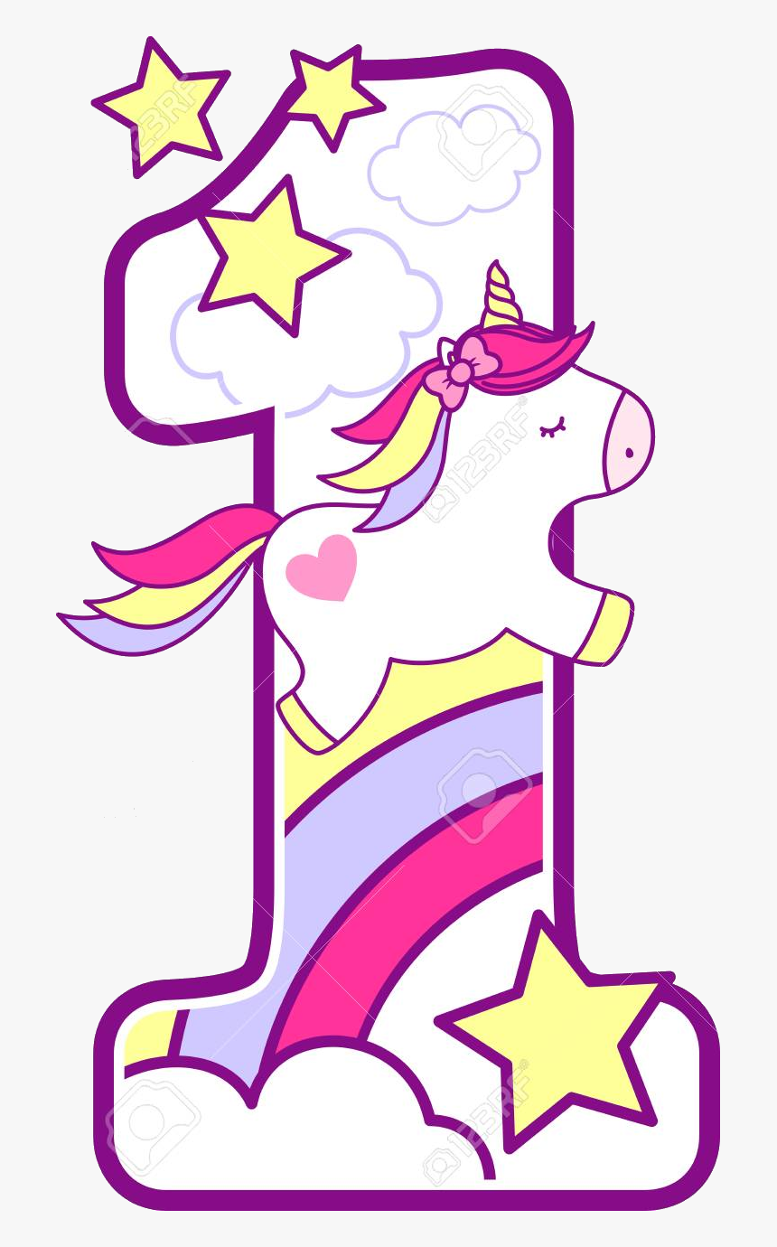 Number 1 Cute Cliparts Transparent Png - Unicorn Number 0, Png Download, Free Download