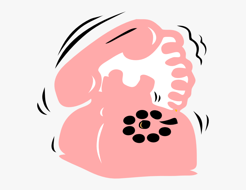 Pink Phone Clip Art At Clker - Transparent Background Telephone Clipart, HD Png Download, Free Download