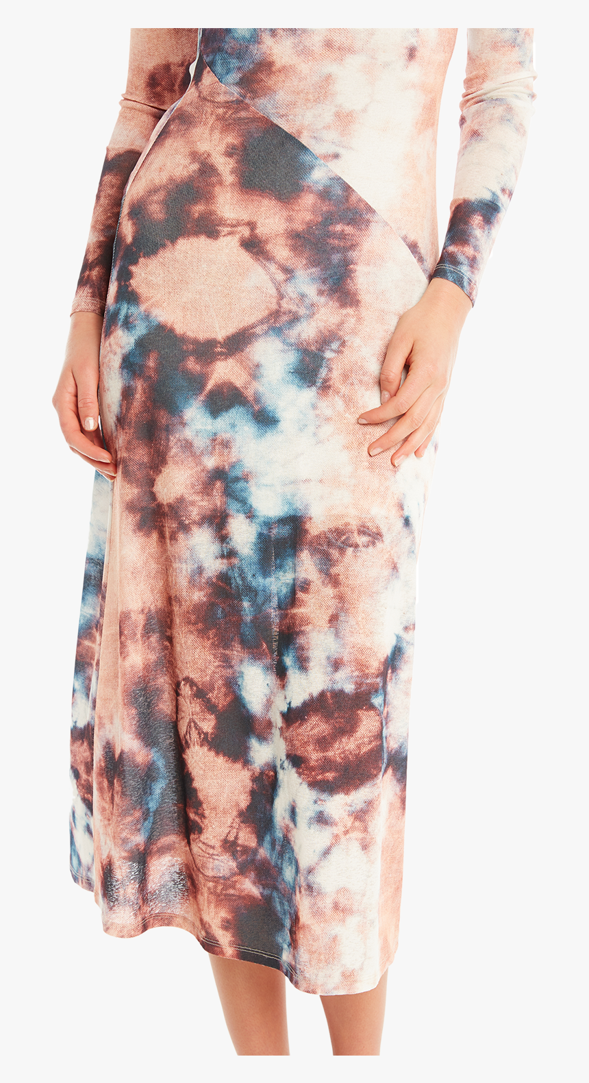 Tie Dye Dress In Colour Peach Melba - Pencil Skirt, HD Png Download, Free Download