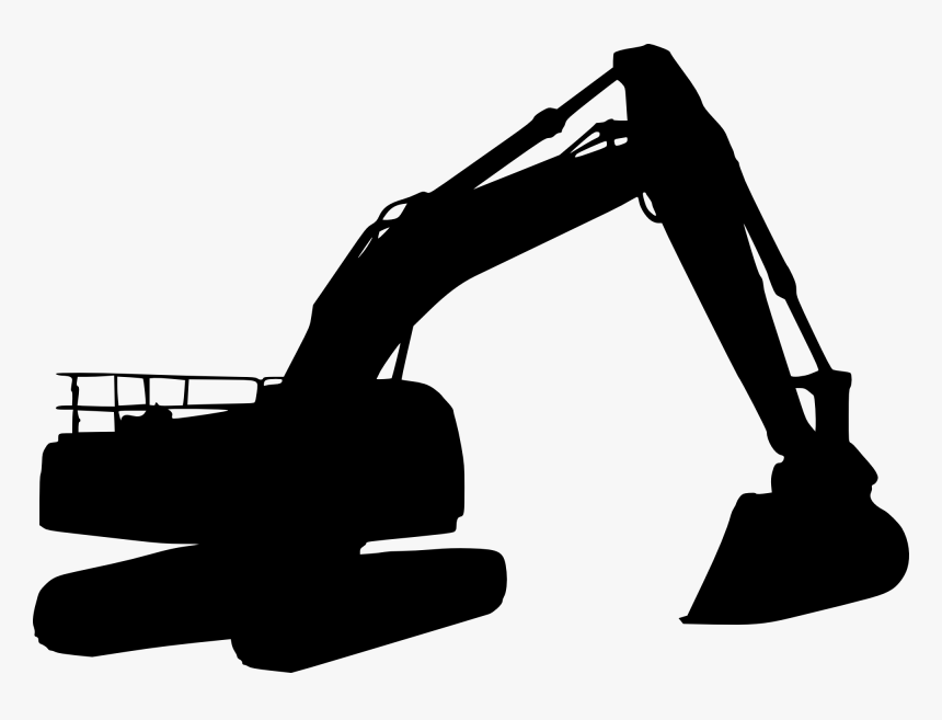 Excavator-silhouette - Vector Free Excavator Silhouette, HD Png Download, Free Download