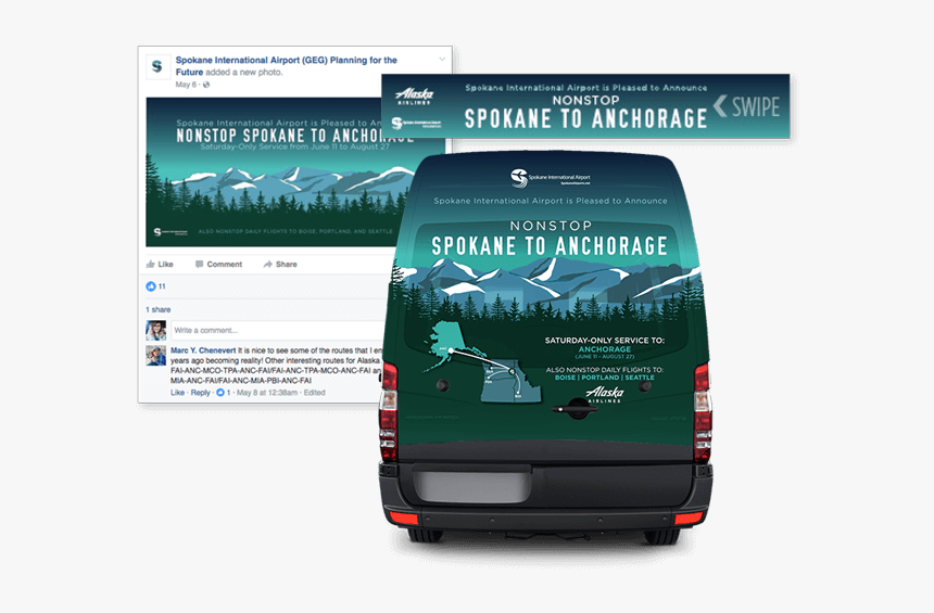 Spokane International Airport And Alaska Airlines Creative - Flyer, HD Png Download, Free Download