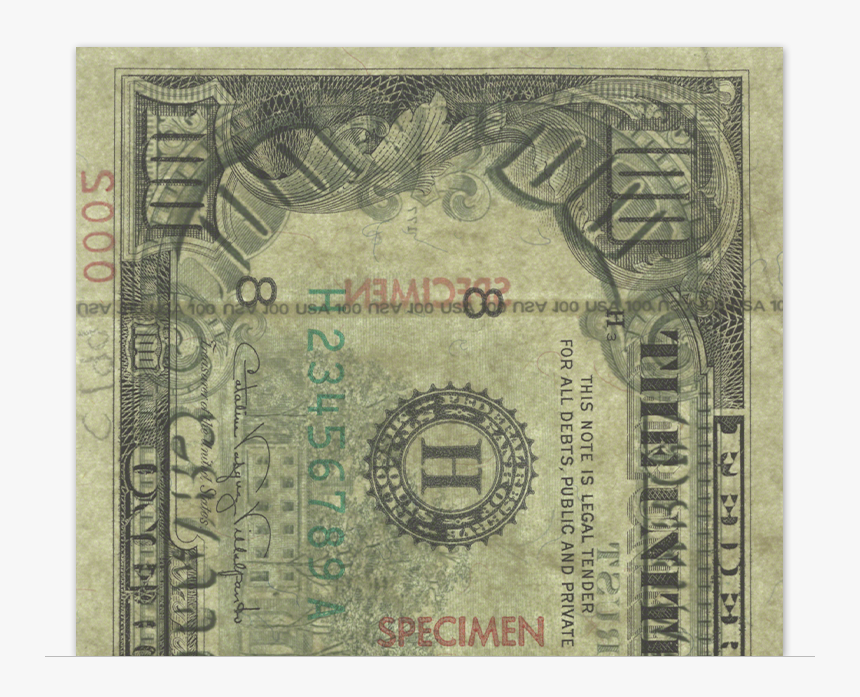 Hundred Dollar Bill Png - Us Dollar Bills Transparent Security Thread, Png Download, Free Download