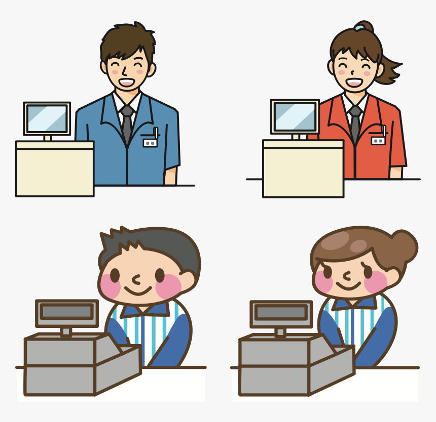 Shop Vector Cashier - Cash Register Clipart, HD Png Download, Free Download