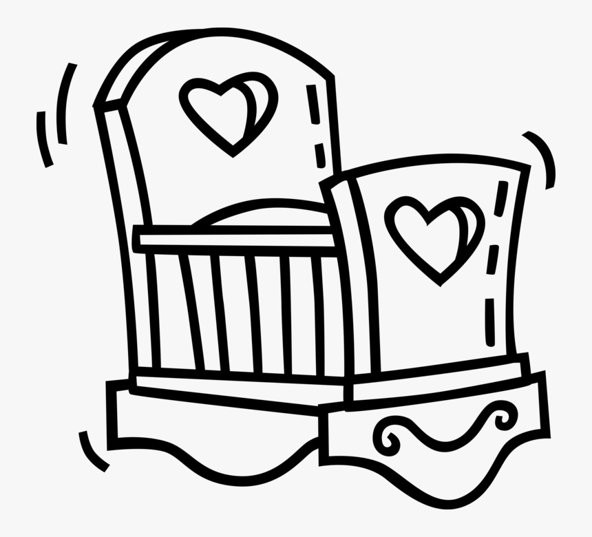 Vector Illustration Of Newborn Baby"s Crib Small Bed - Baby Crib Clip Art, HD Png Download, Free Download