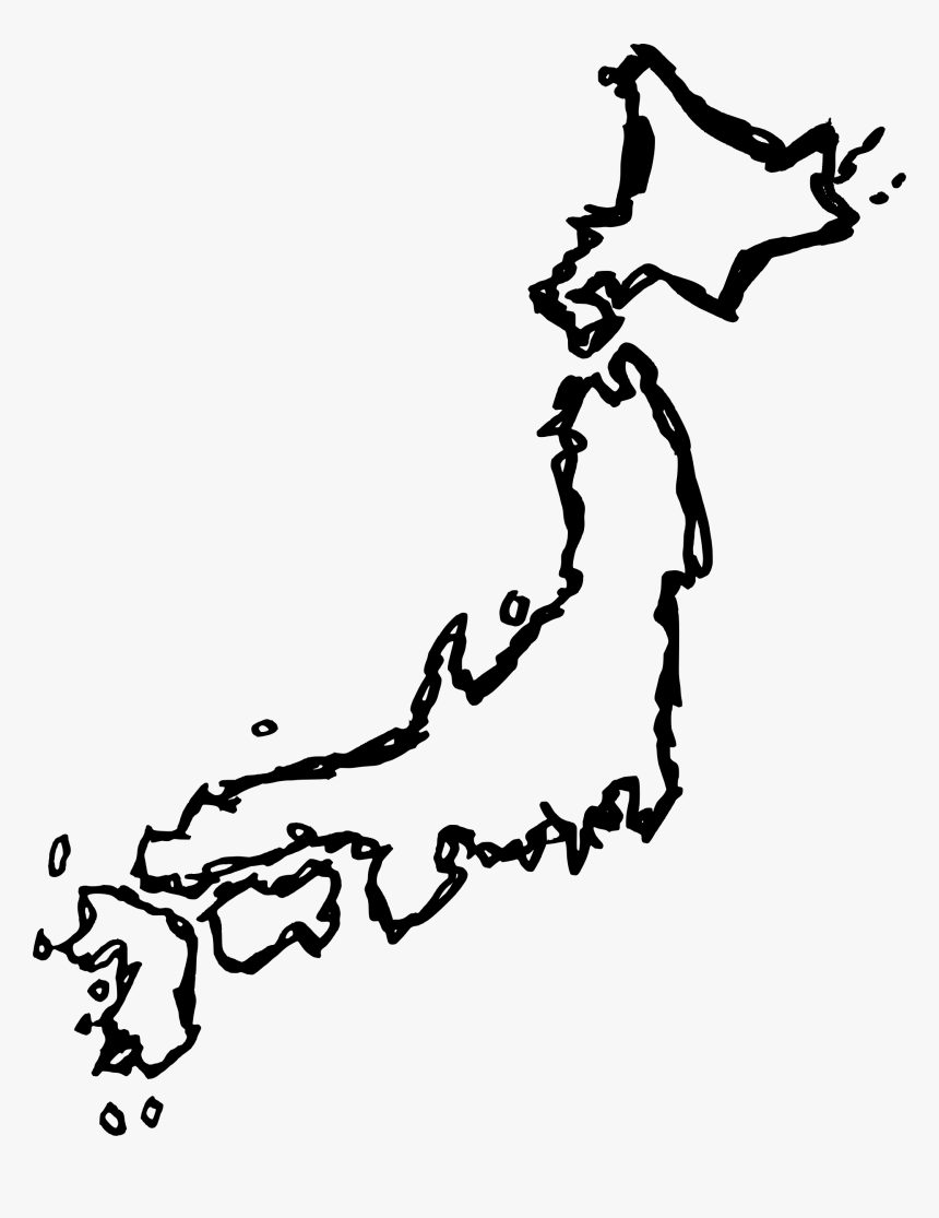 Drawn Map Of Japan Clip Arts - Map Of Japan Drawing, HD Png Download, Free Download