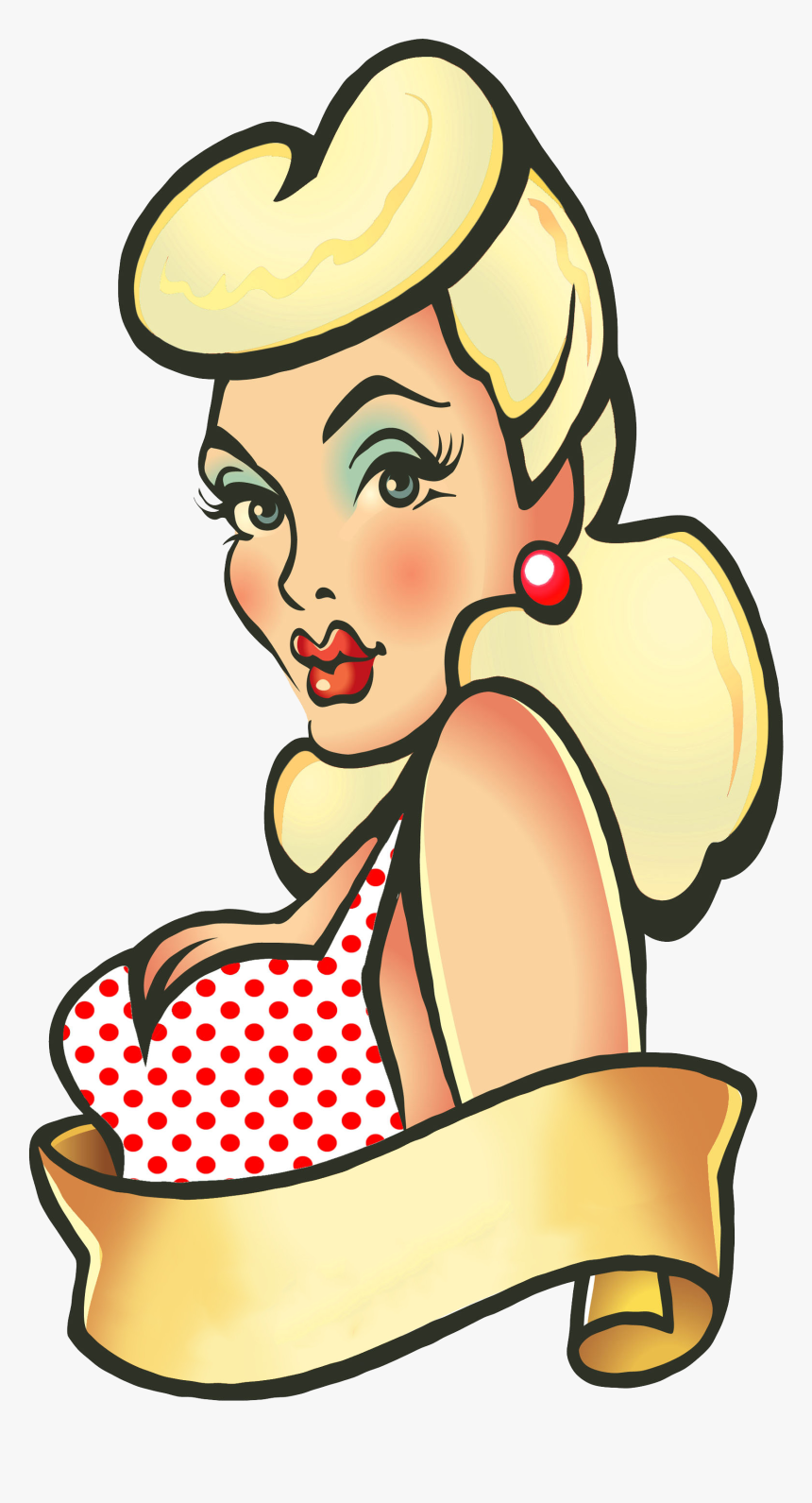 Black Hair Bettie Bang Paige Style Rockabilly Greaser - Pin Up Clipart, HD Png Download, Free Download