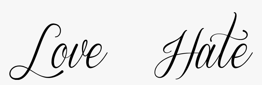 Knuckle Tattoo Font - Love Hate Tattoo Png, Transparent Png, Free Download