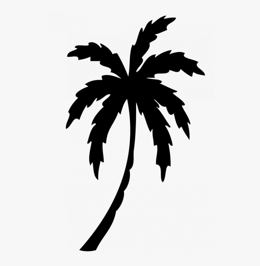 Palm Tree Clipart Easy - Black Palm Tree Clipart, HD Png Download, Free Download